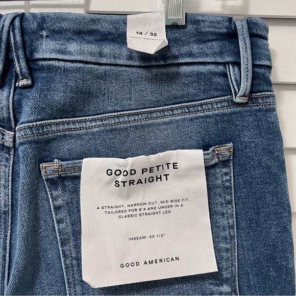 NWT Good American Good Petite Straight Jeans in Indigo 254 Size 14P - Picture 11 of 12